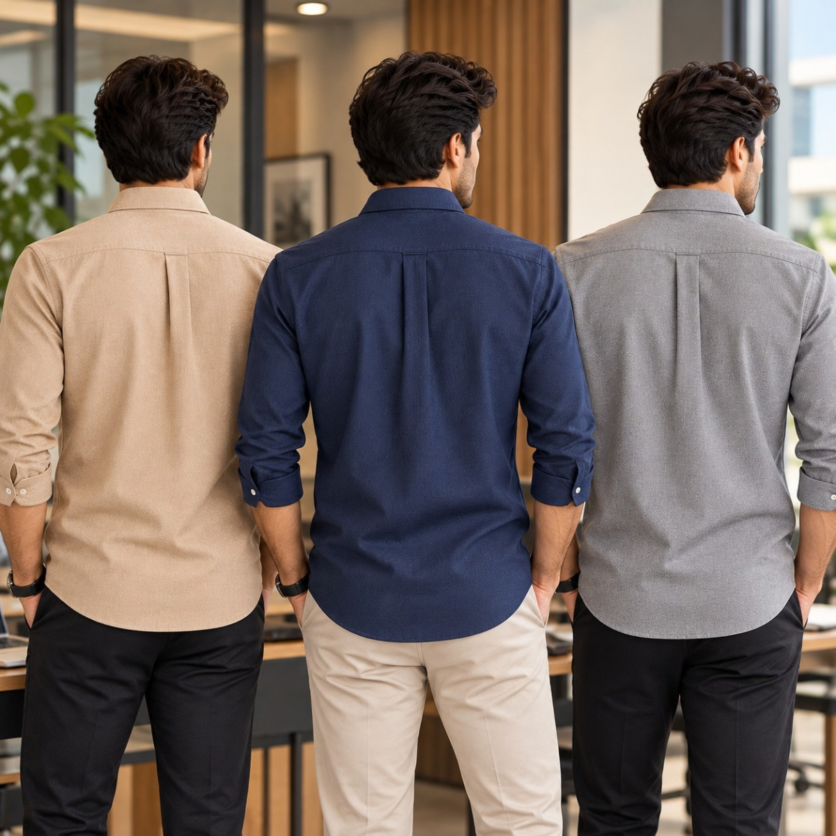 3 Pack Premium Solid Shirts for Men ( S3 )