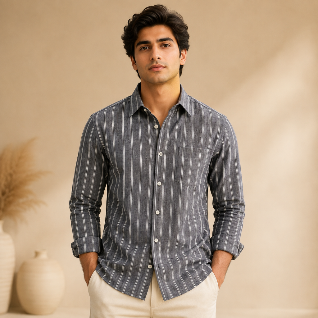 3 Pack Classic Fit Premium Striped Shirts for Men ( SS3 )