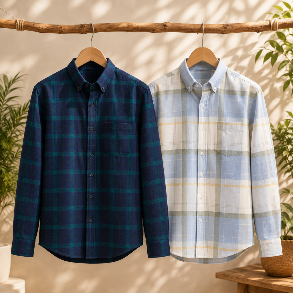 2 Pack Men’s Check Shirts | Smart Casual Look ( CS-6 )