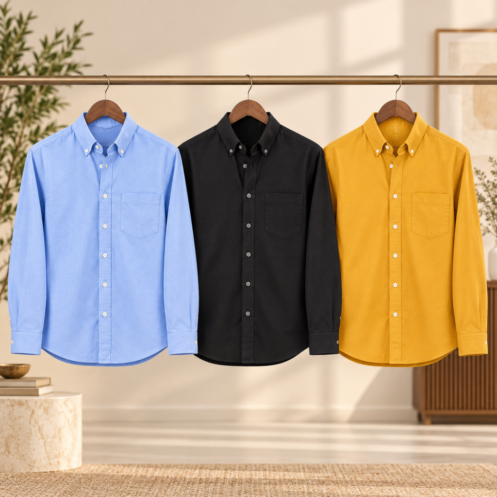 3 Pack Premium Solid Shirts for Men ( S9 )