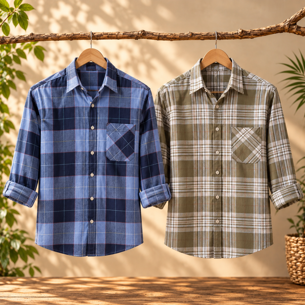 2 Pack Men’s Check Shirts | Smart Casual Look ( CS-13 )