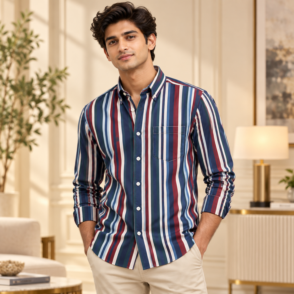 3 Pack Classic Fit Premium Striped Shirts for Men ( SS6 )