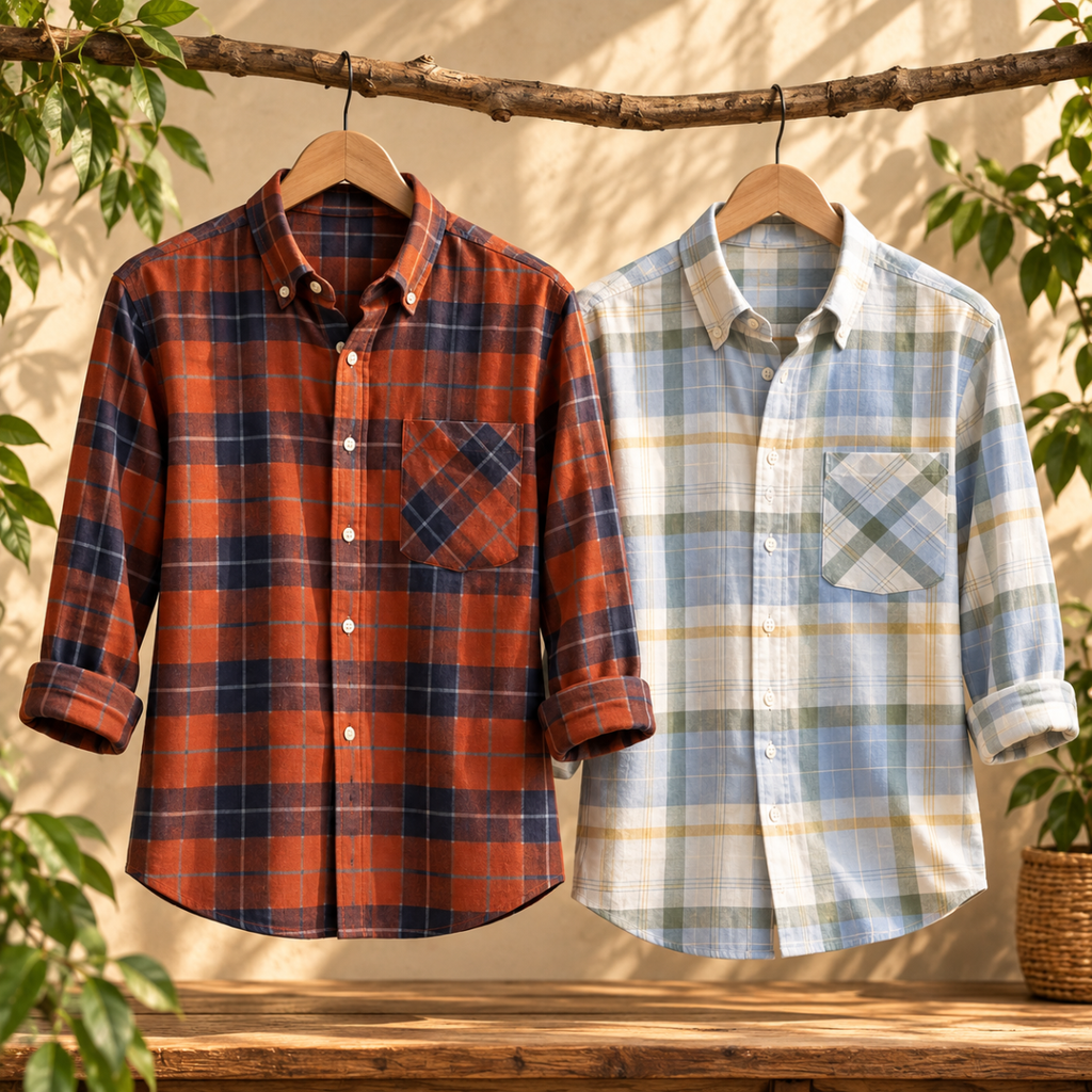2 Pack Men’s Check Shirts | Smart Casual Look ( CS-14 )