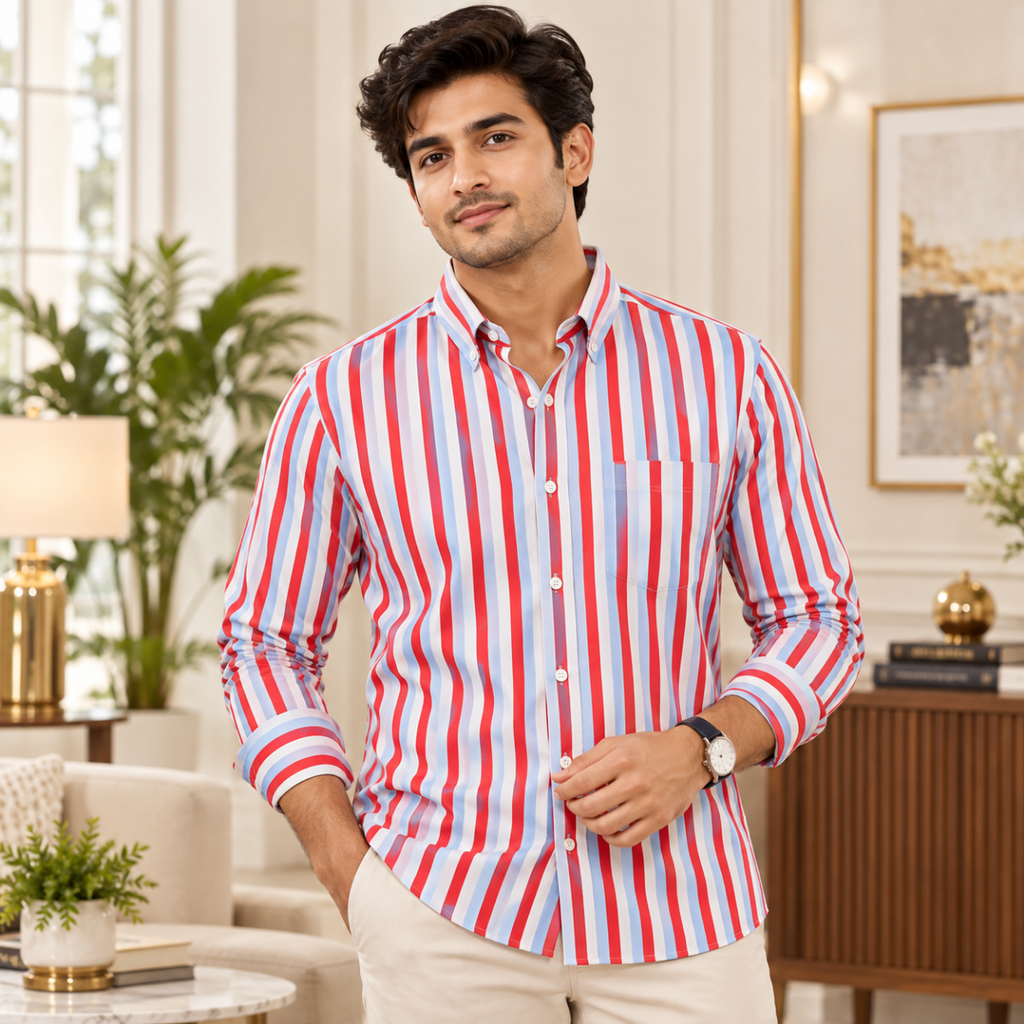 3 Pack Classic Fit Premium Striped Shirts for Men ( SS6 )