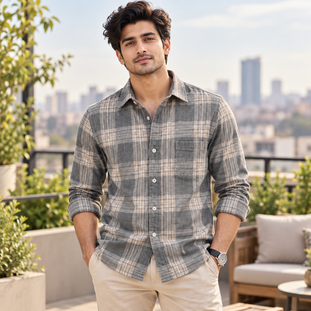 3 Pack Premium Checked Everyday Shirts for Men ( C6 )
