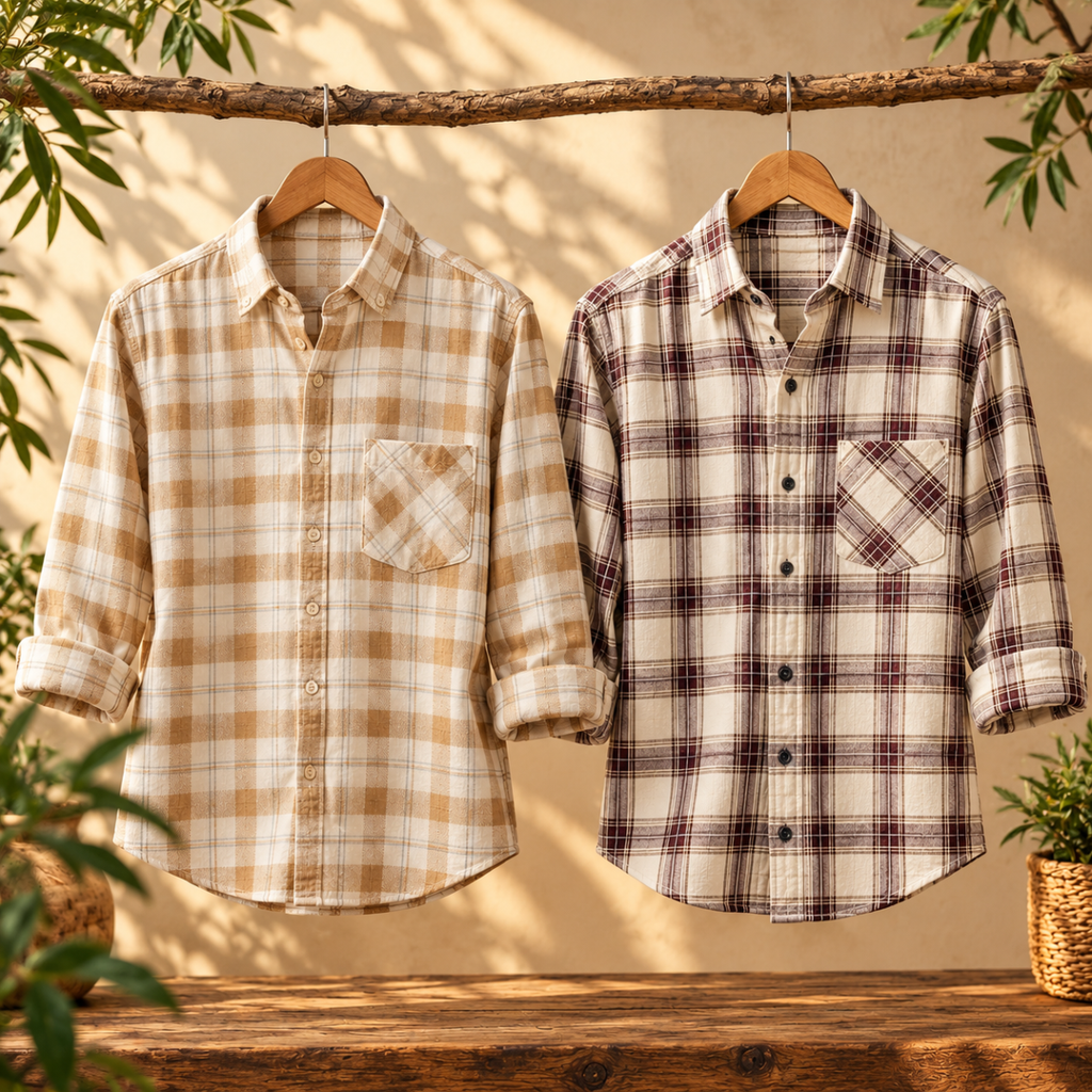2 Pack Men’s Check Shirts | Smart Casual Look ( CS-15 )