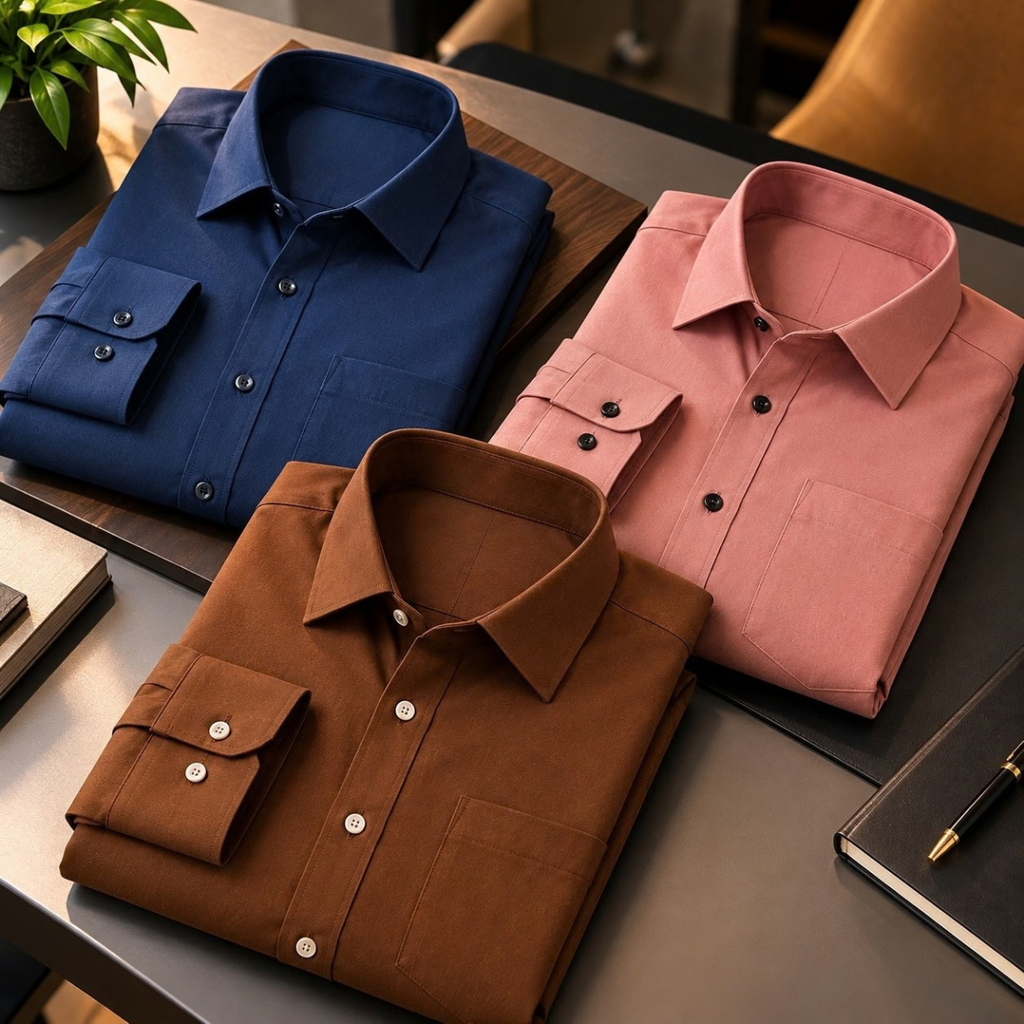 3 Pack Premium Solid Shirts for Men ( S2 )