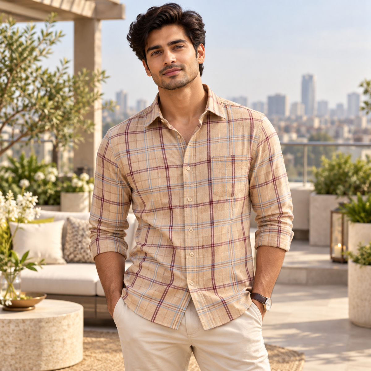 3 Pack Premium Checked Everyday Shirts for Men ( C8 )