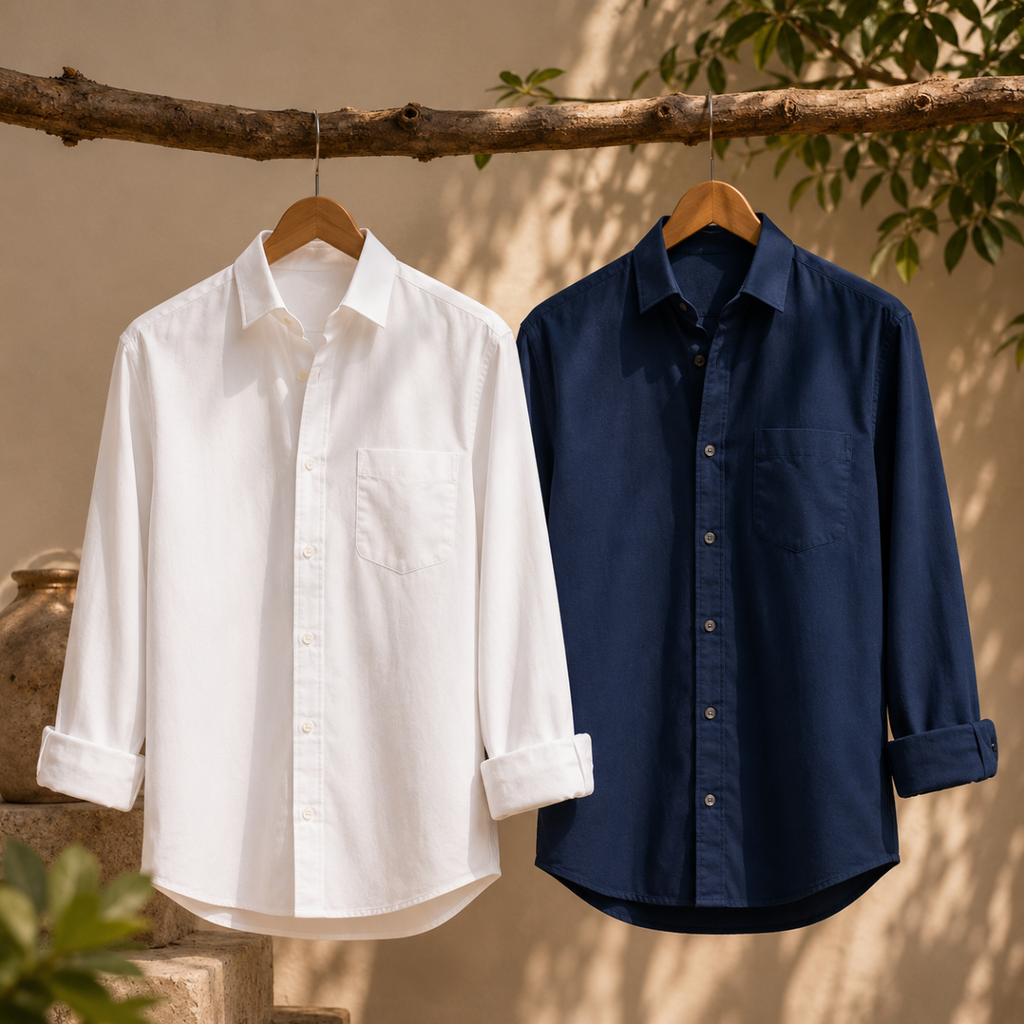 2 Pack Solid Shirts for Men ( S2 )