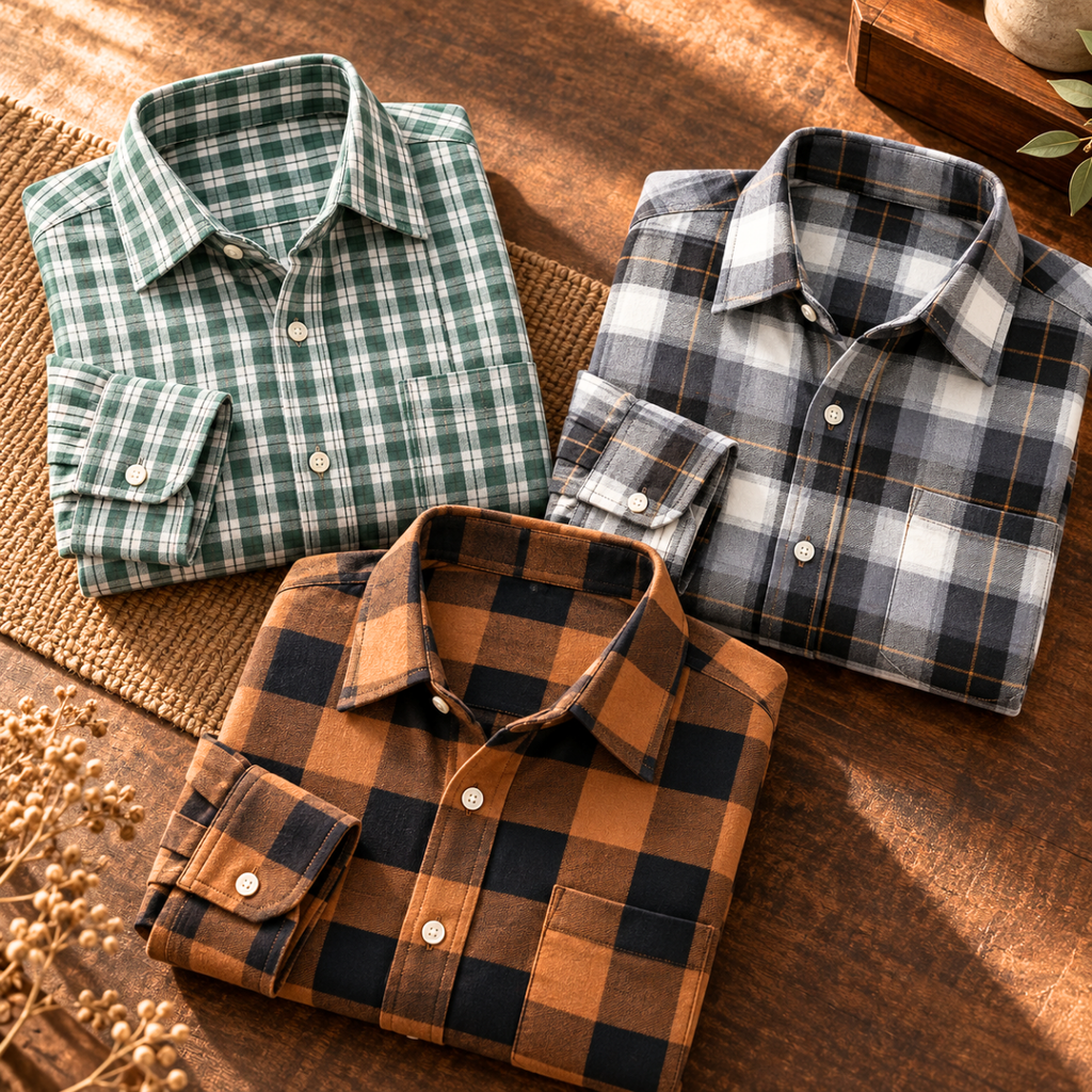 3 Pack Premium Checked Everyday Shirts for Men ( C9 )