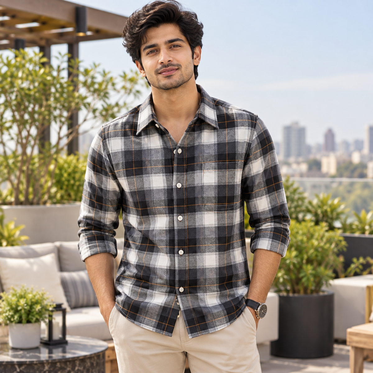 3 Pack Premium Checked Everyday Shirts for Men ( C9 )