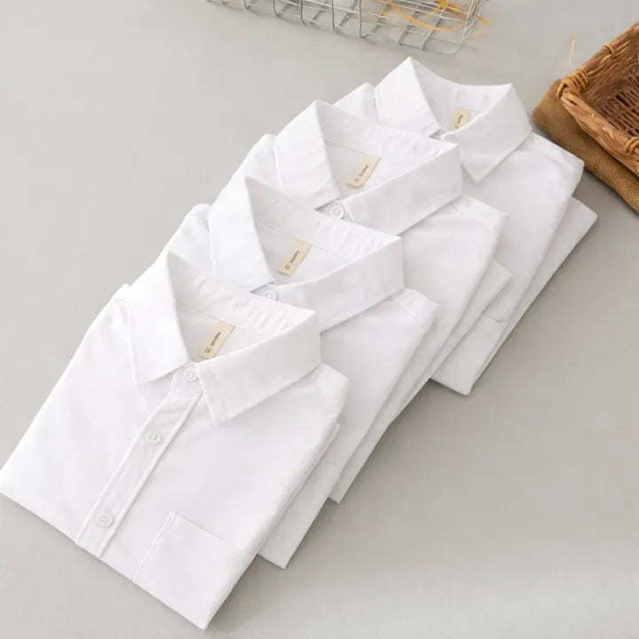 Men's Premium Line White Cotton Linen Shirt (Pack Of 4)