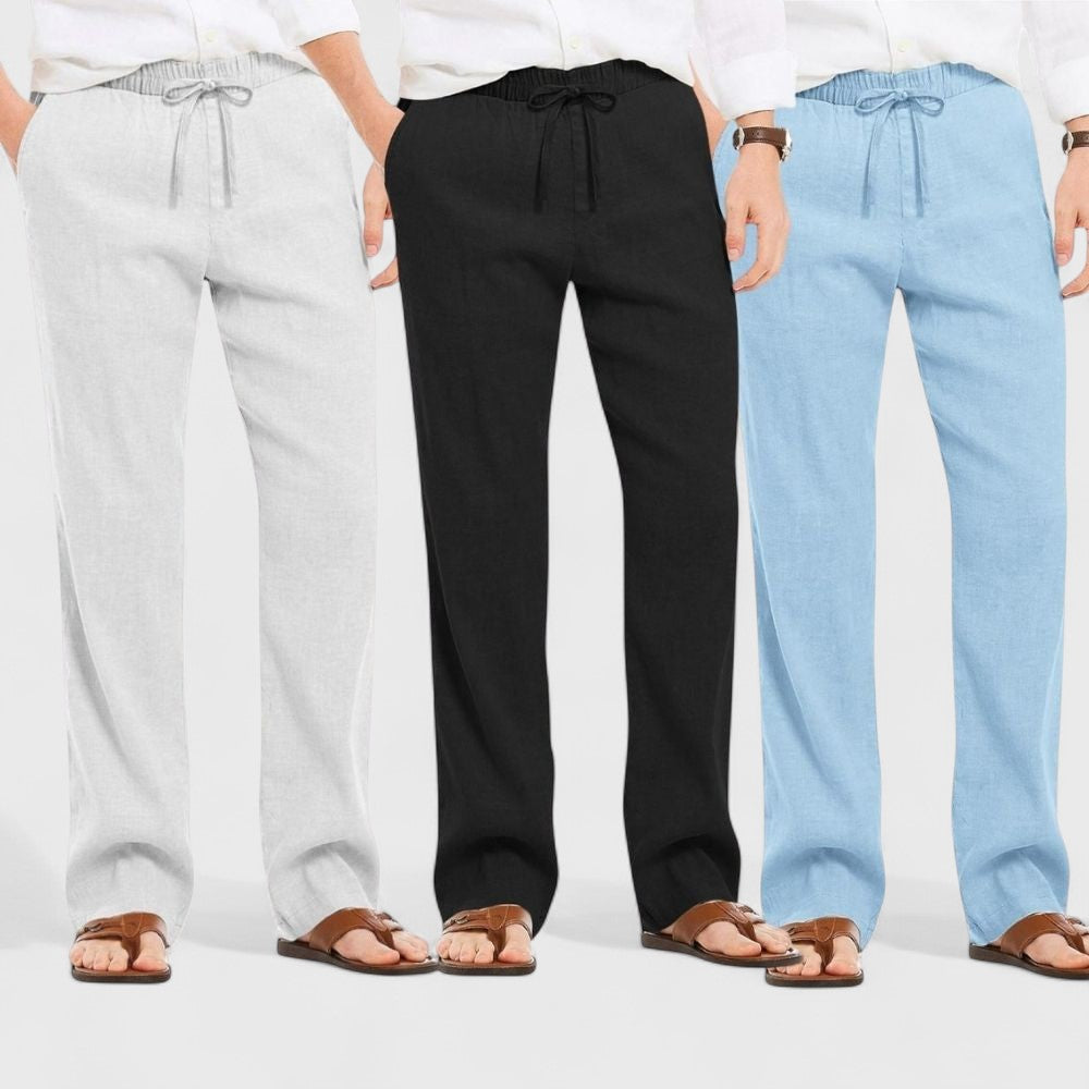 Premium Loose Fit Men Pant - Blue-Black and Light Gray - Pack Of 3