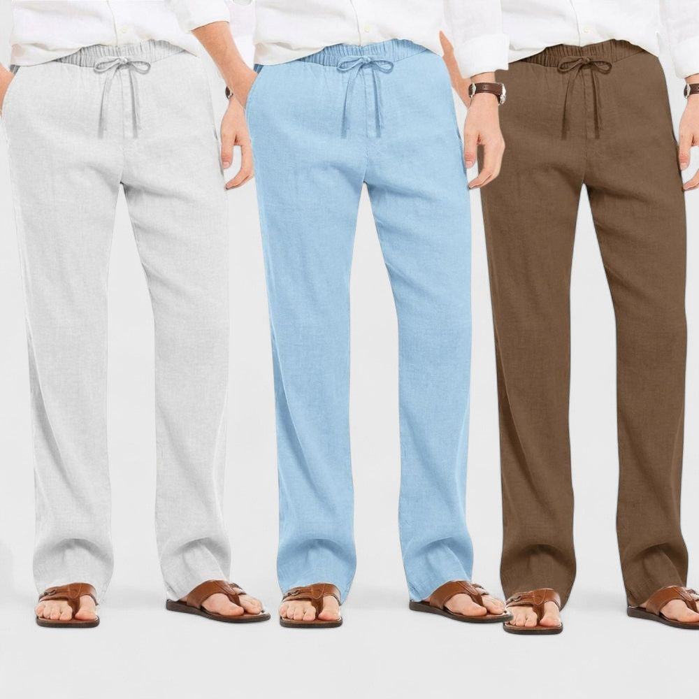 Premium Loose Fit Men Pant - Brown-Blue and Light Gray - Pack Of 3
