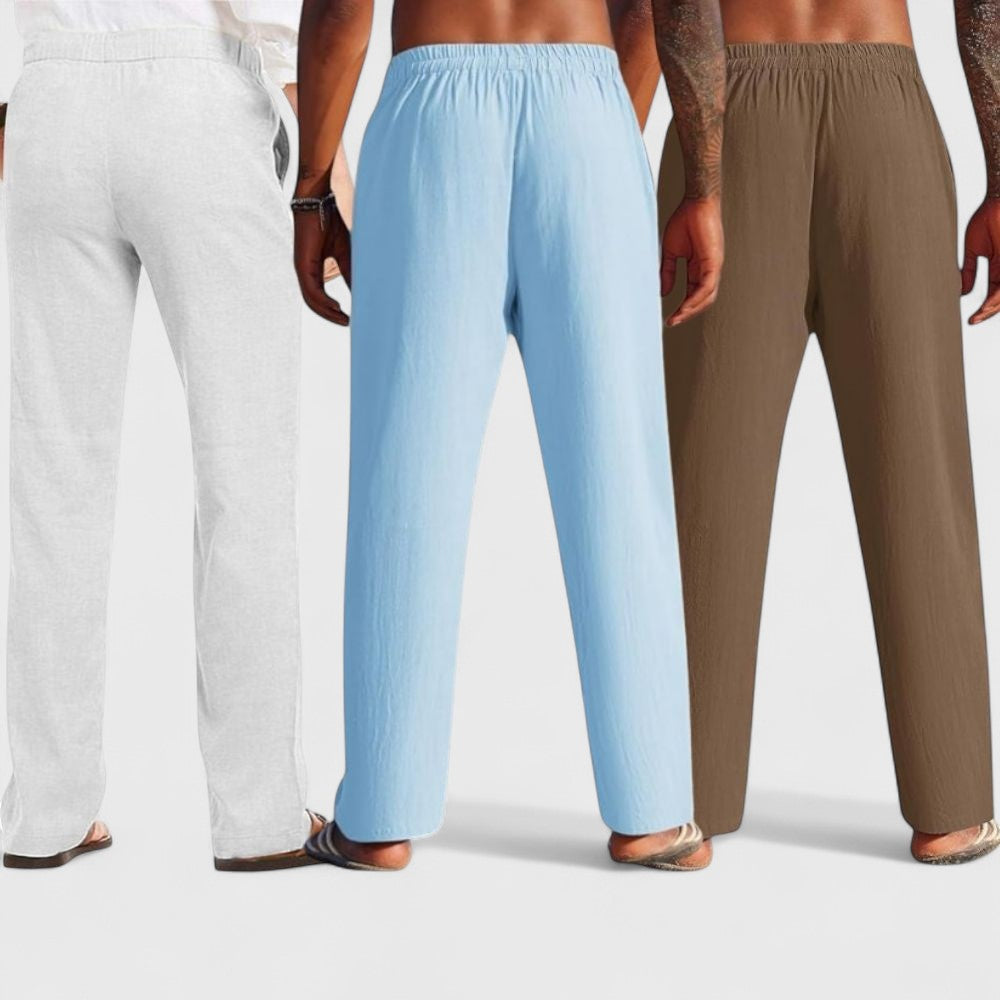 Premium Loose Fit Men Pant - Brown-Blue and Light Gray - Pack Of 3