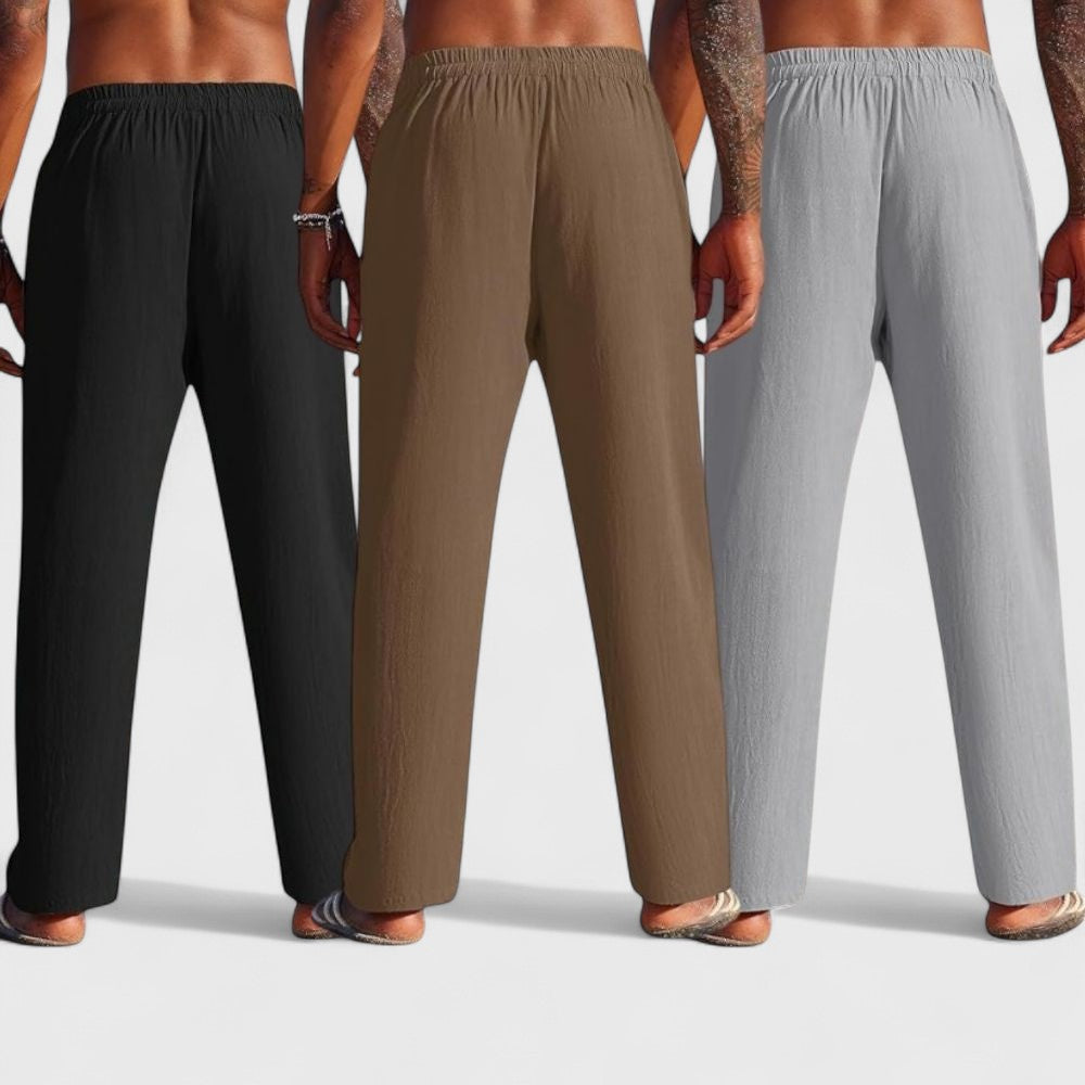 Premium Loose Fit Men Pant - Gray-Brown and Black - Pack Of 3