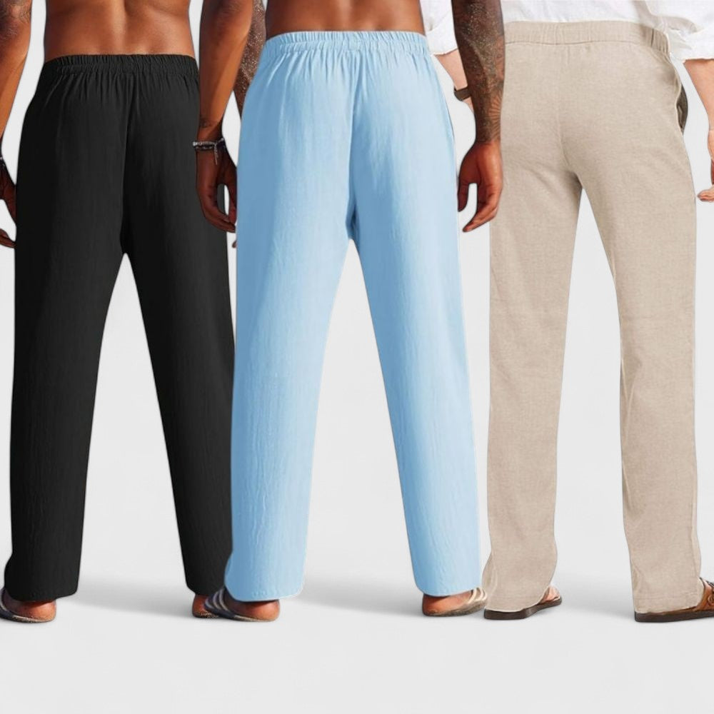 Premium Loose Fit Men Pant - Light Beige-Blue and Black - Pack Of 3