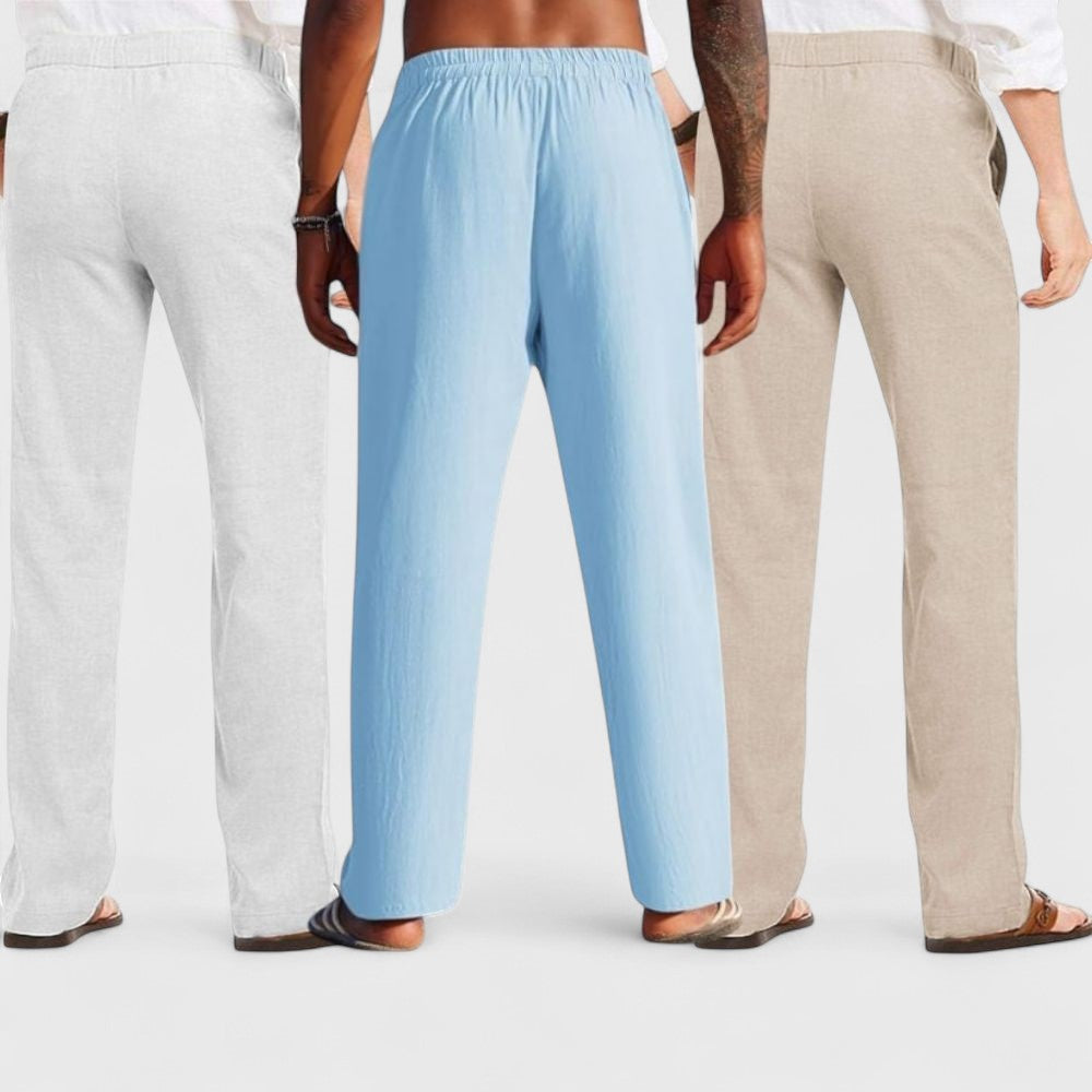 Premium Loose Fit Men Pant - Light Beige-Blue and Light Gray - Pack Of 3