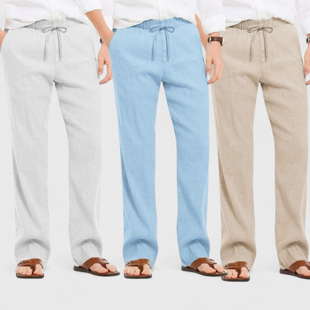 Premium Loose Fit Men Pant - Light Beige-Blue and Light Gray - Pack Of 3