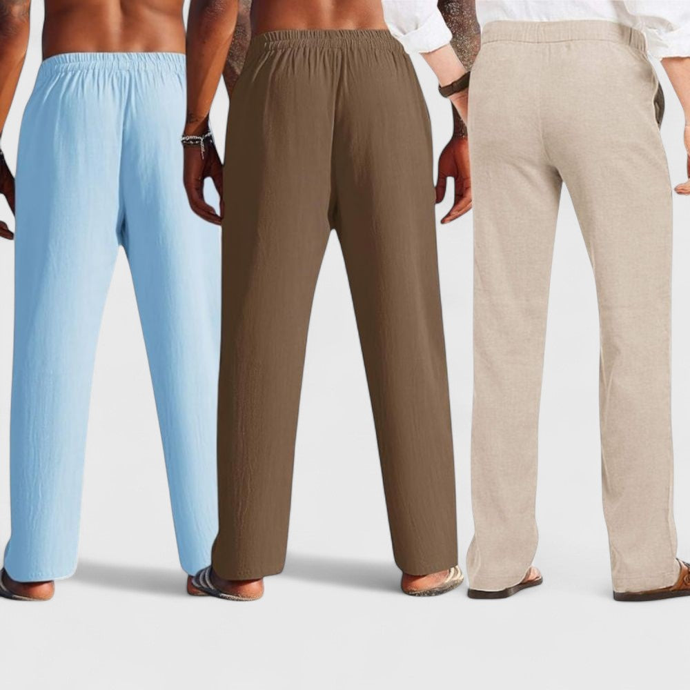 Premium Loose Fit Men Pant - Light Beige-Brown and Blue - Pack Of 3