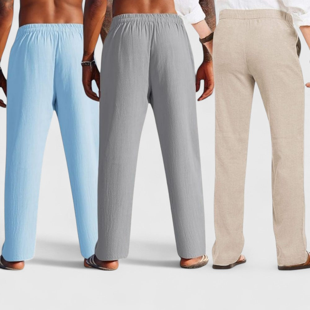 Premium Loose Fit Men Pant - Light Beige-Gray and Blue - Pack Of 3