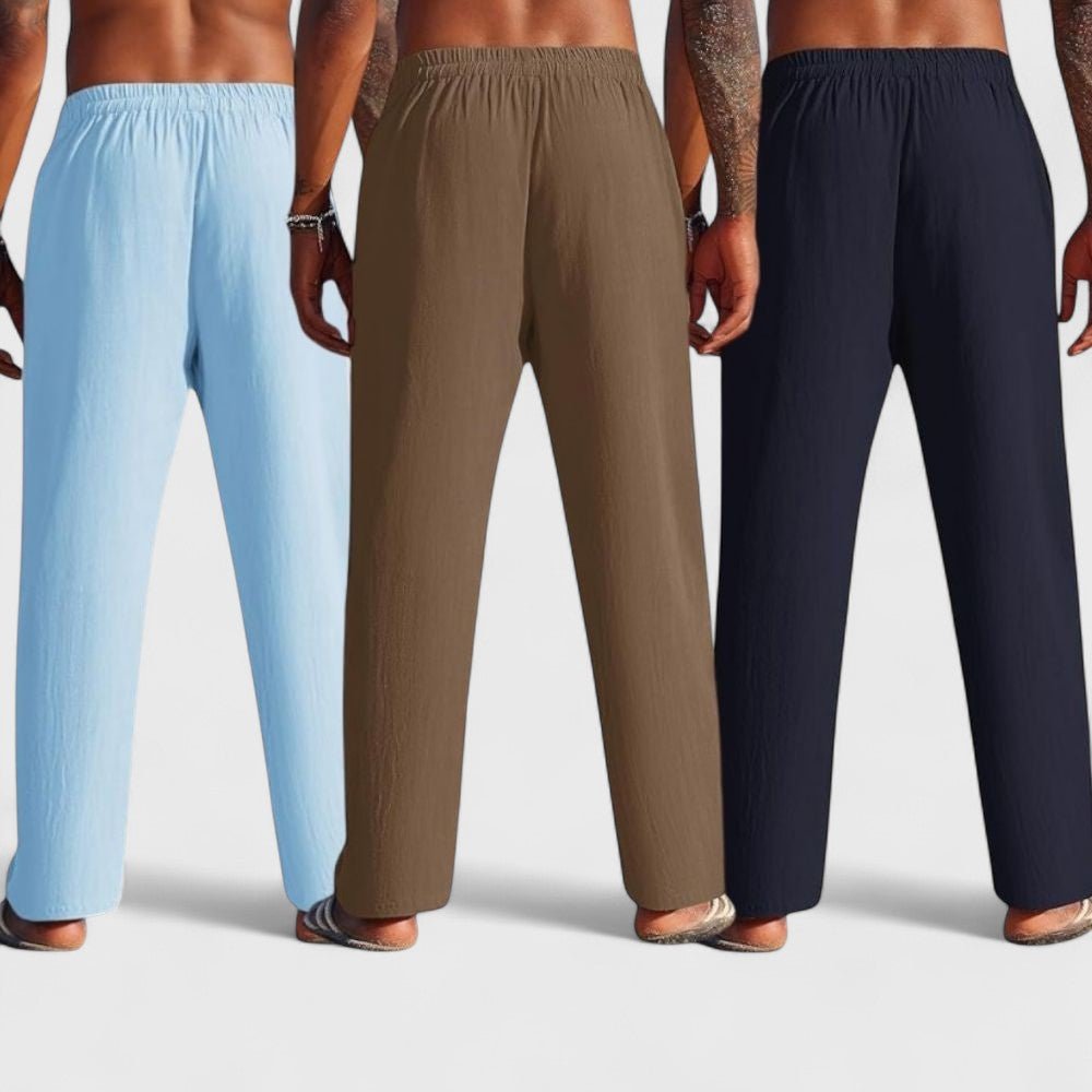 Premium Loose Fit Men Pant - Navy Blue-Brown and Blue - Pack Of 3