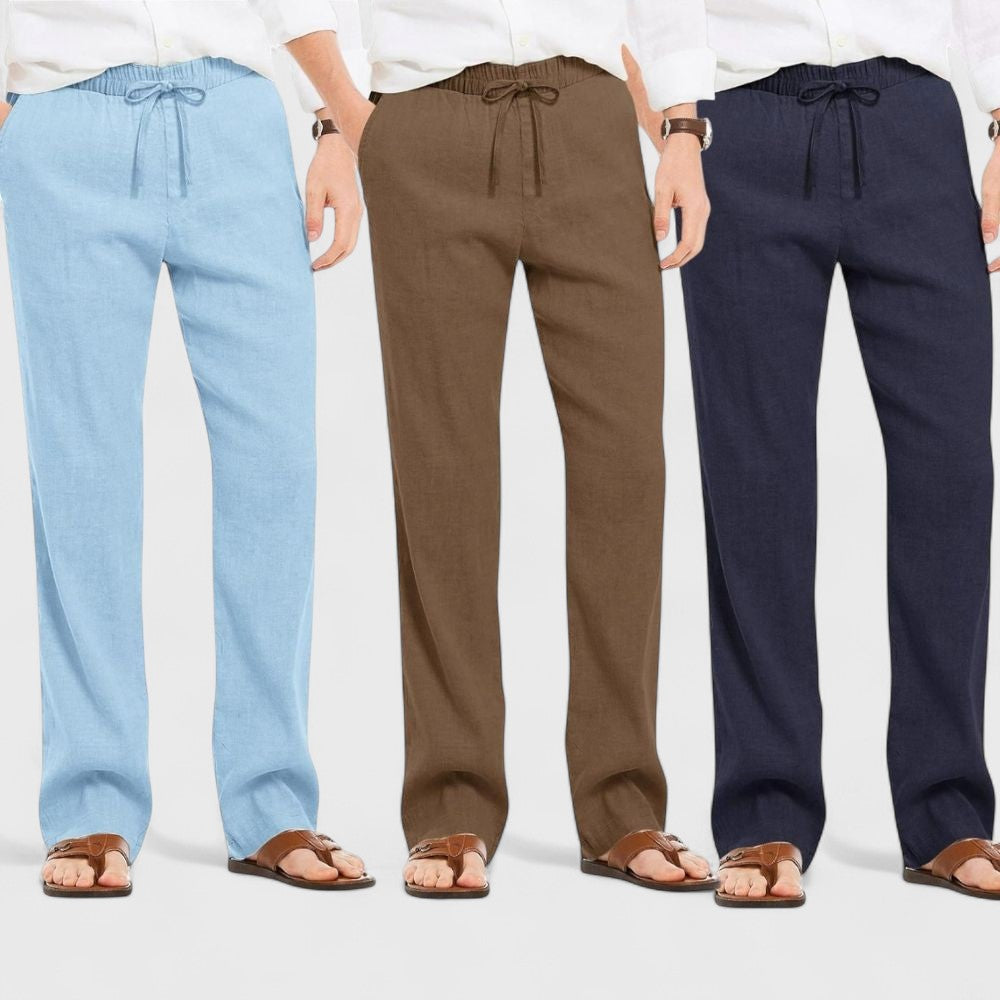 Premium Loose Fit Men Pant - Navy Blue-Brown and Blue - Pack Of 3
