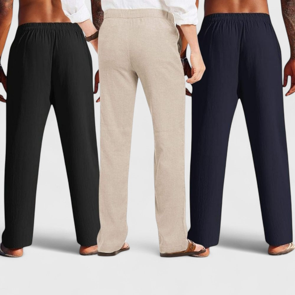 Premium Loose Fit Men Pant - Navy Blue-Light Beige and Black - Pack Of 3