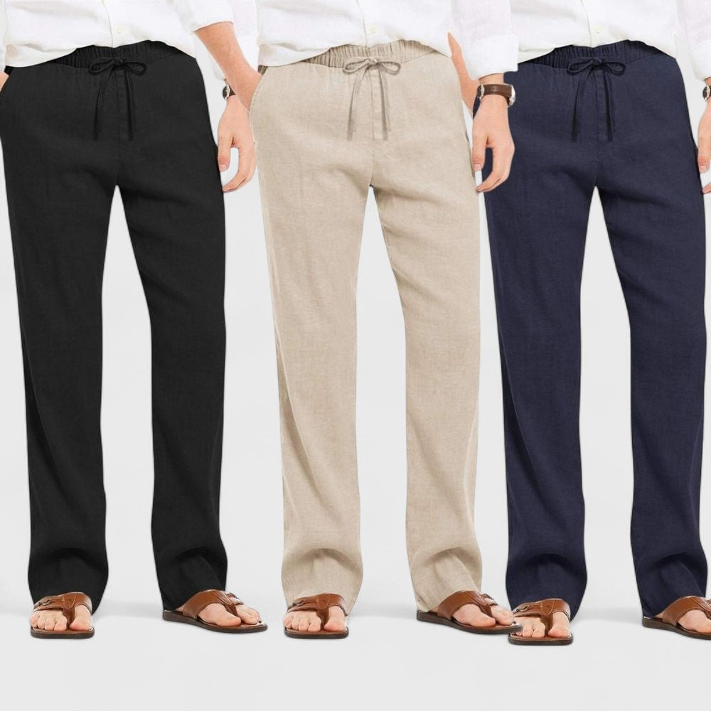 Premium Loose Fit Men Pant - Navy Blue-Light Beige and Black - Pack Of 3