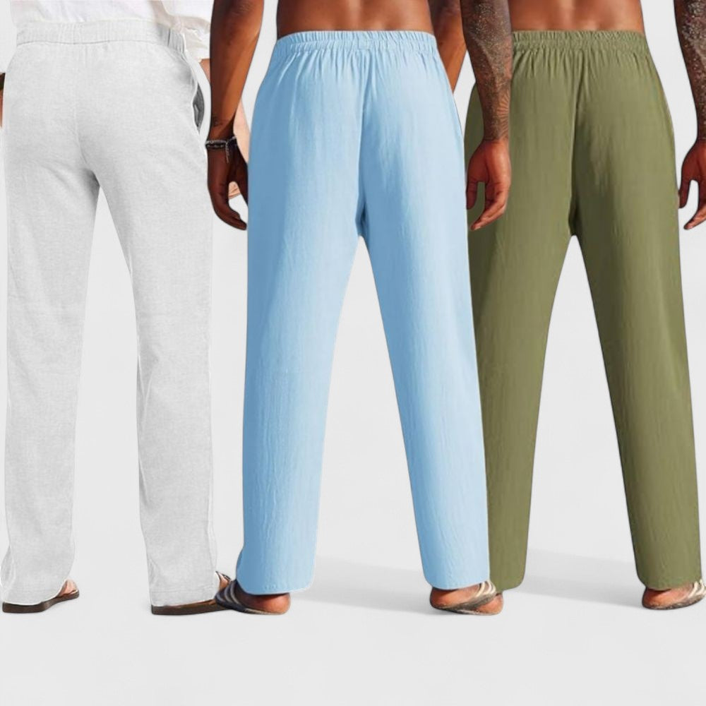 Premium Loose Fit Men Pant - Olive Green-Blue and Light Gray - Pack Of 3