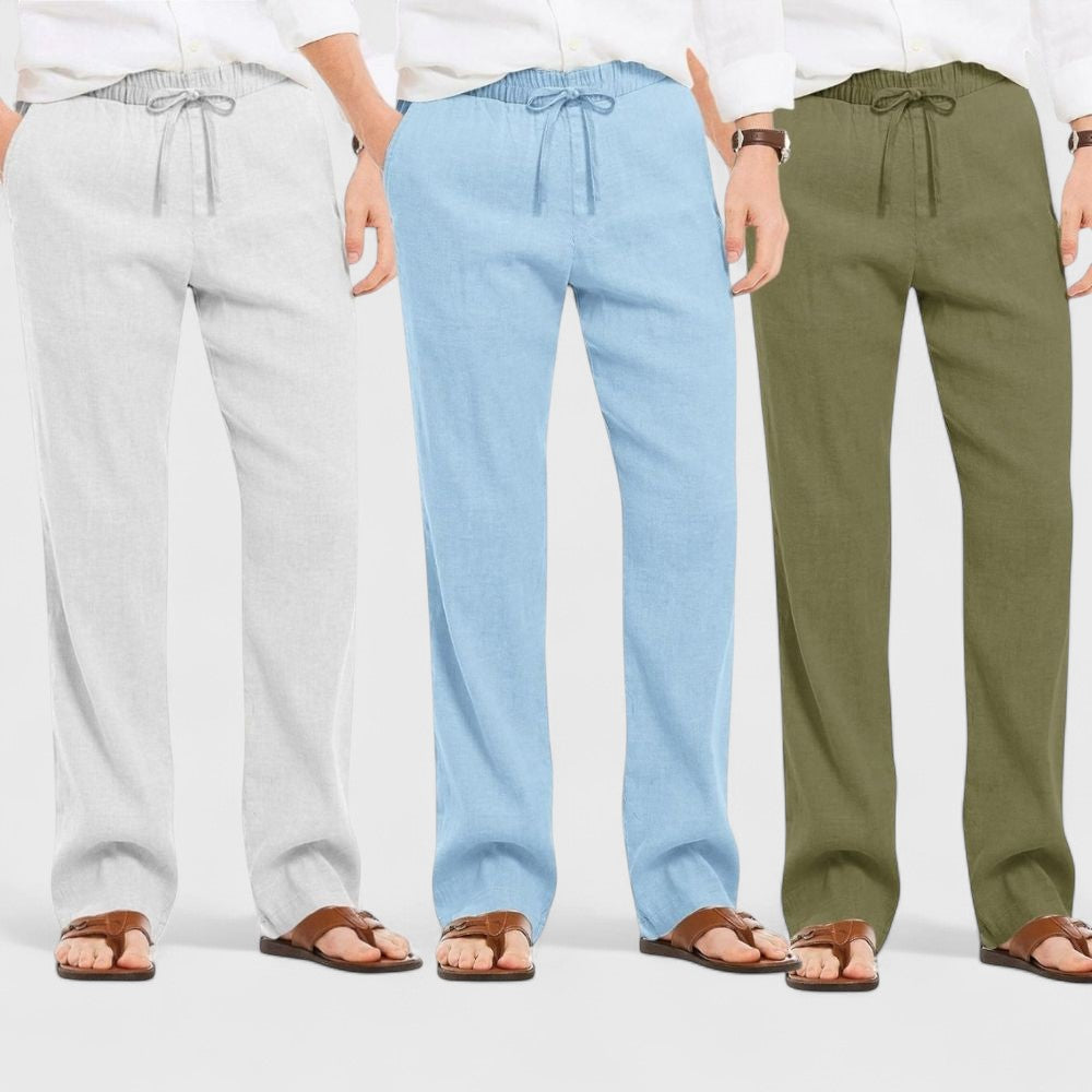 Premium Loose Fit Men Pant - Olive Green-Blue and Light Gray - Pack Of 3
