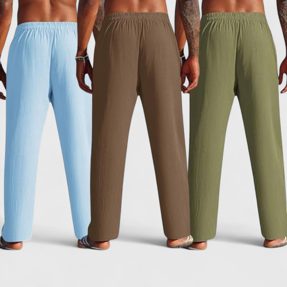 Premium Loose Fit Men Pant - Olive Green-Brown and Blue - Pack Of 3