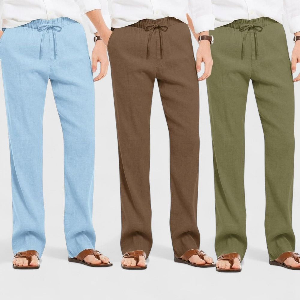 Premium Loose Fit Men Pant - Olive Green-Brown and Blue - Pack Of 3