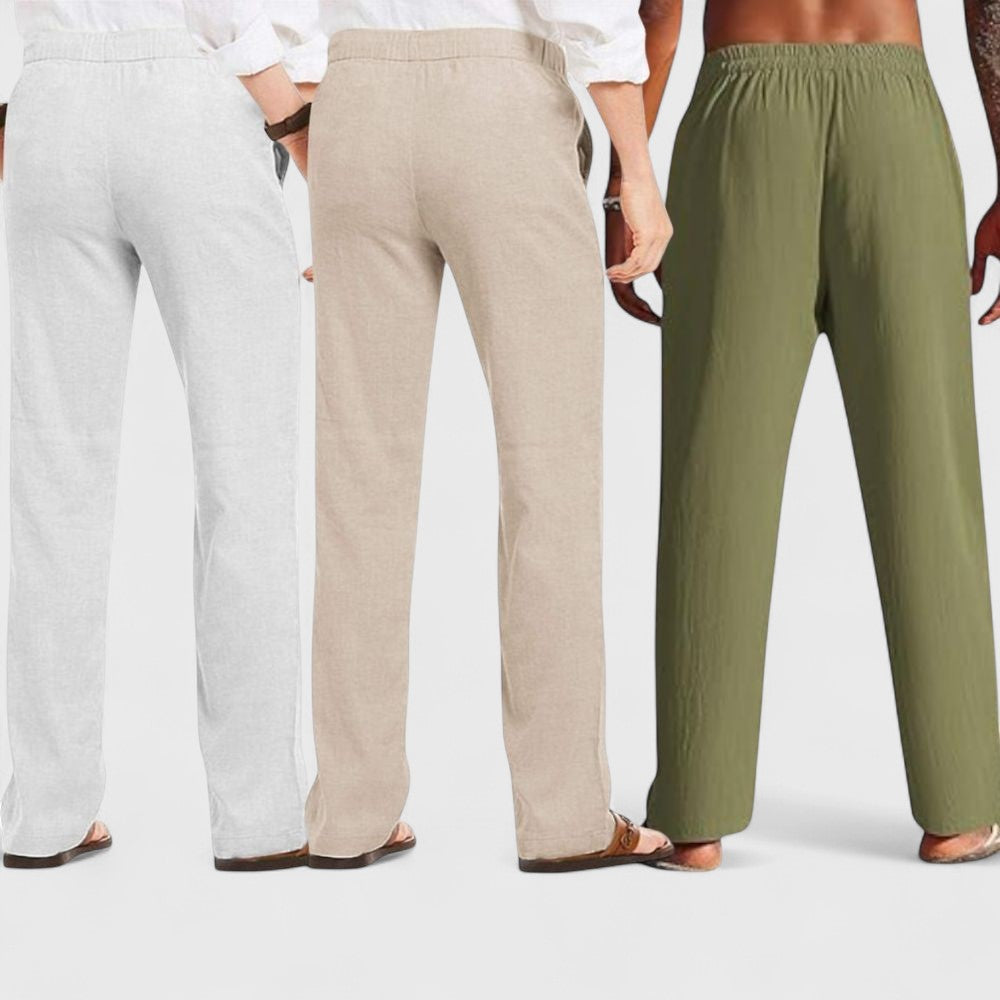 Premium Loose Fit Men Pant - Olive Green-Light Beige and Light Gray - Pack Of 3