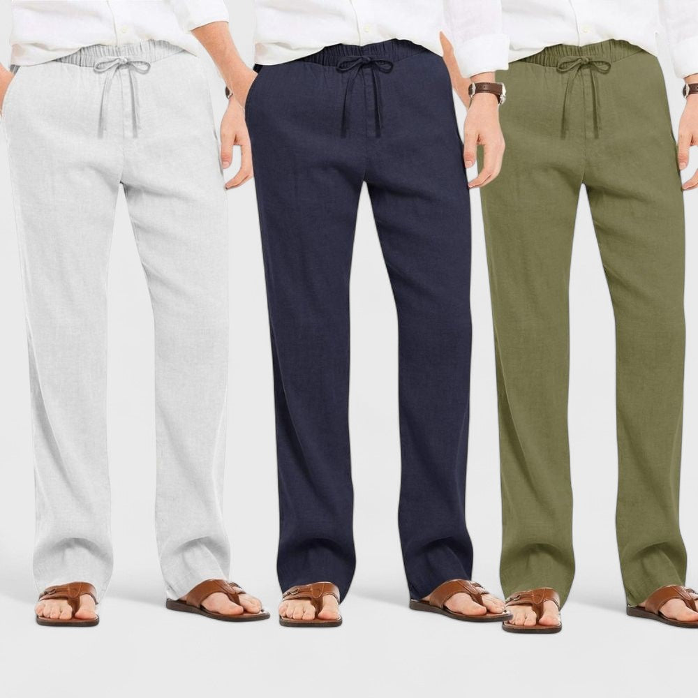Premium Loose Fit Men Pant - Olive Green-Navy Blue and Light Gray - Pack Of 3