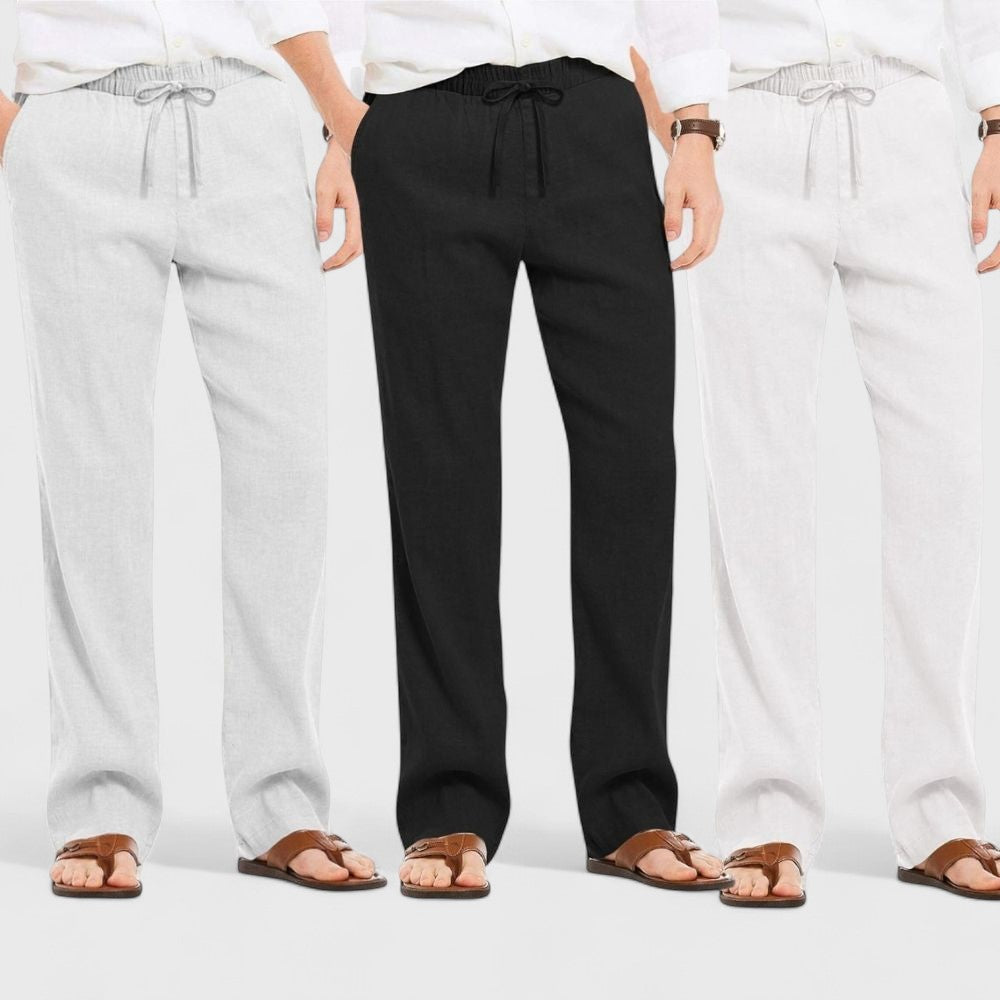 Premium Loose Fit Men Pant - White-Black and Light Gray - Pack Of 3