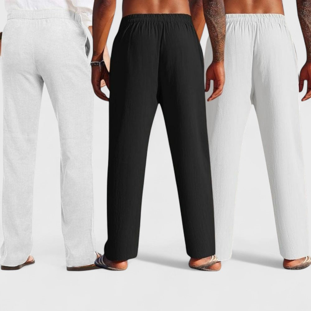 Premium Loose Fit Men Pant - White-Black and Light Gray - Pack Of 3
