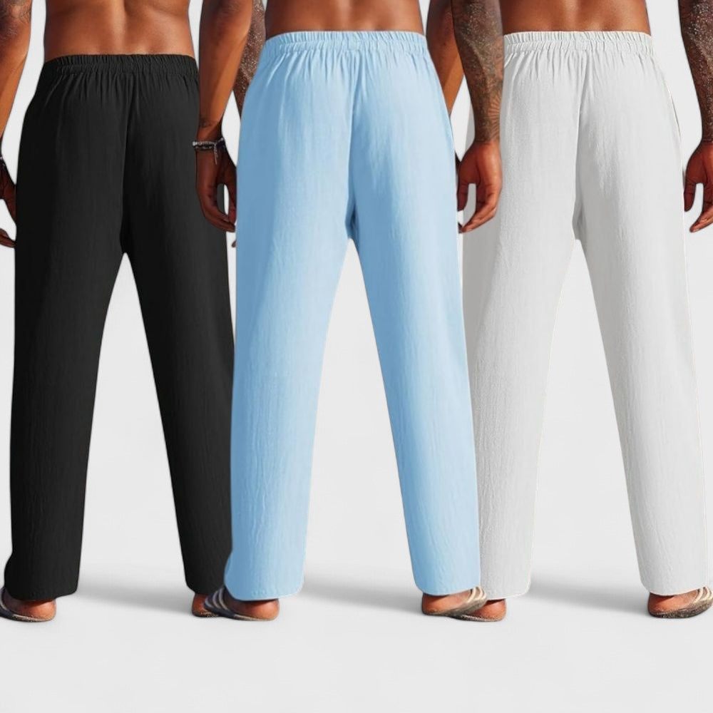 Premium Loose Fit Men Pant - White-Blue and Black - Pack Of 3