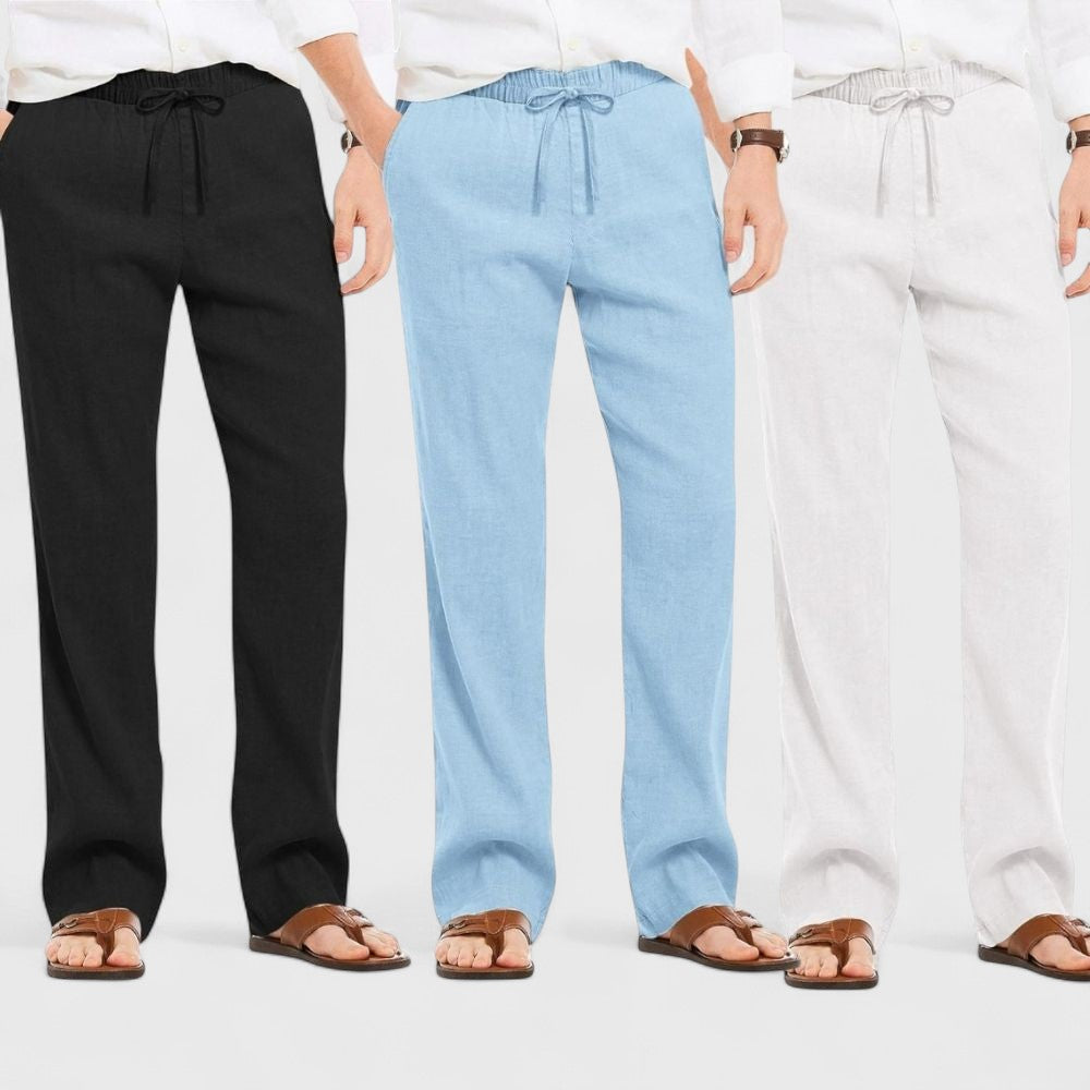 Premium Loose Fit Men Pant - White-Blue and Black - Pack Of 3