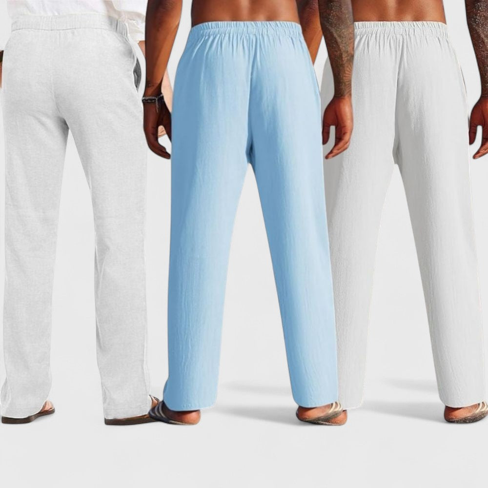 Premium Loose Fit Men Pant - White-Blue and Light Gray - Pack Of 3
