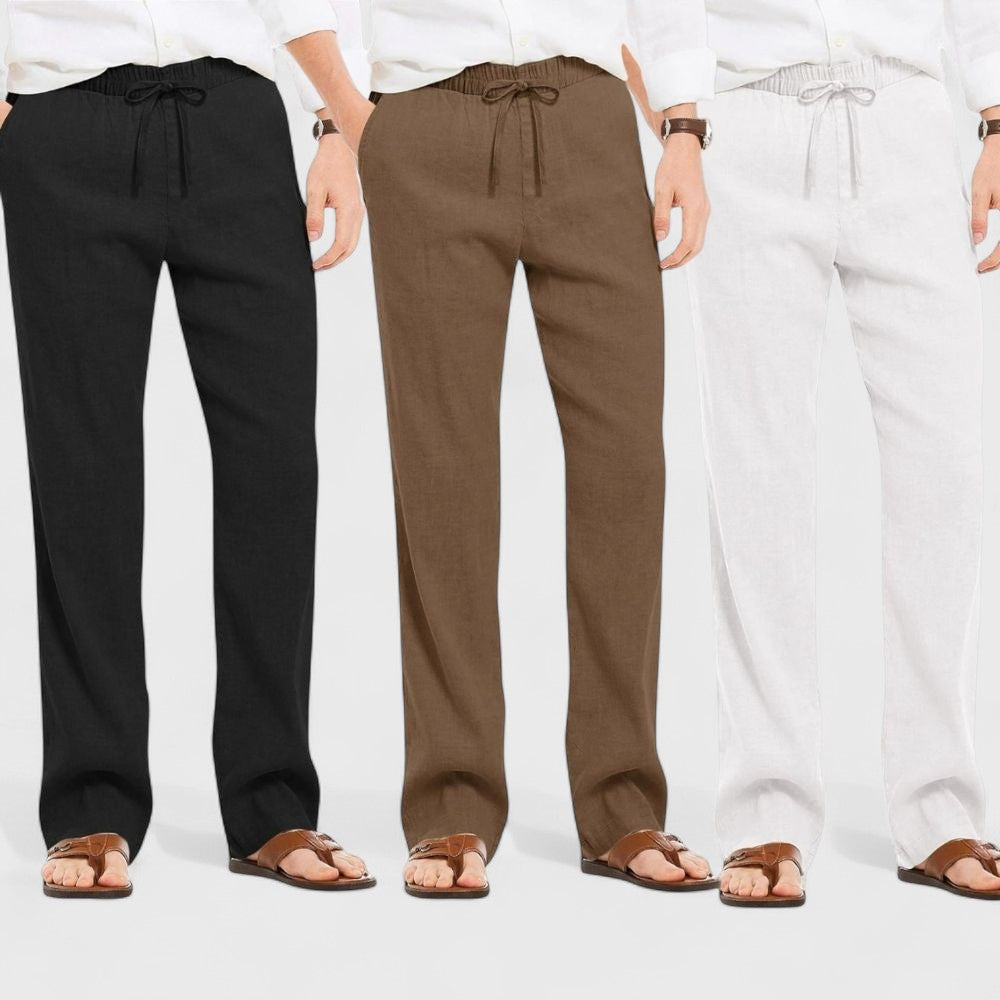 Premium Loose Fit Men Pant - White-Brown and Black - Pack Of 3