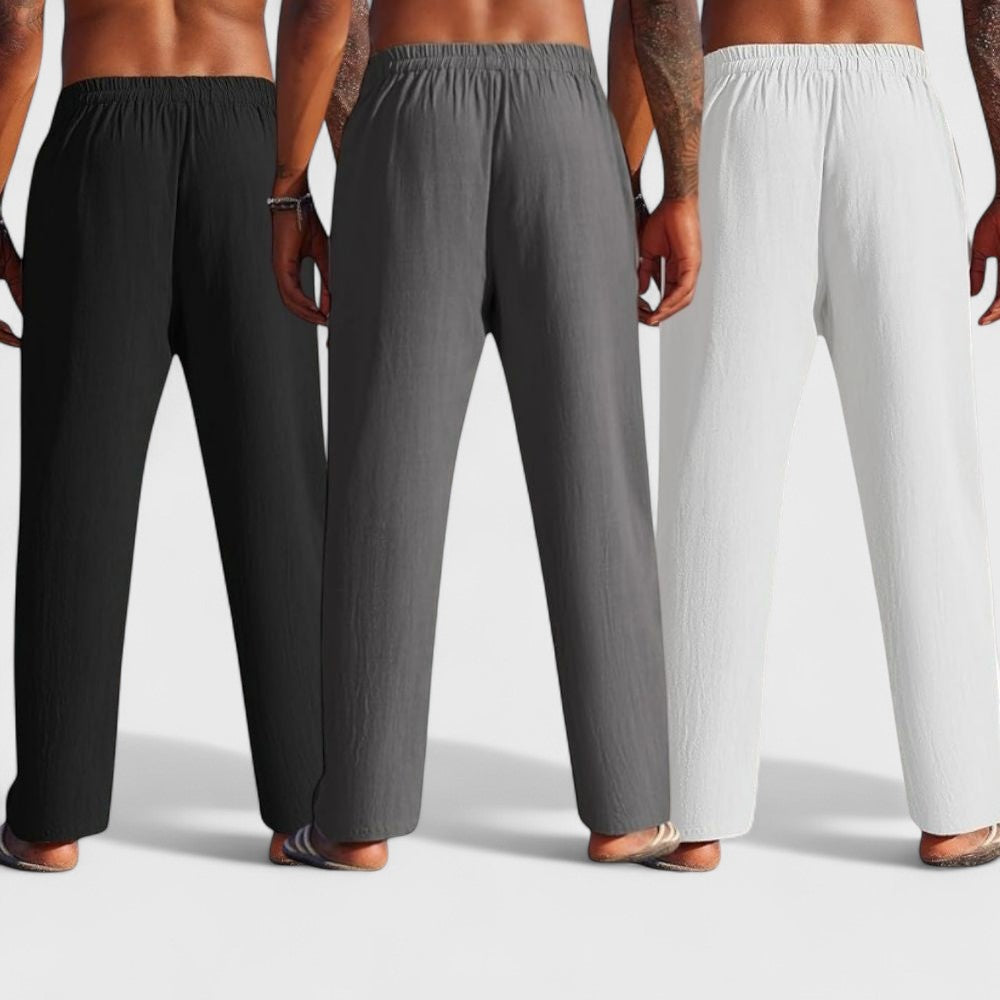 Premium Loose Fit Men Pant - White-Dark Gray and Black - Pack Of 3