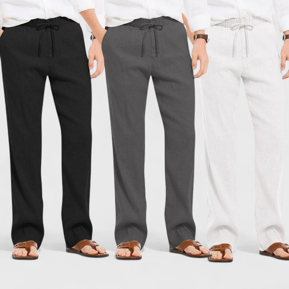 Premium Loose Fit Men Pant - White-Dark Gray and Black - Pack Of 3