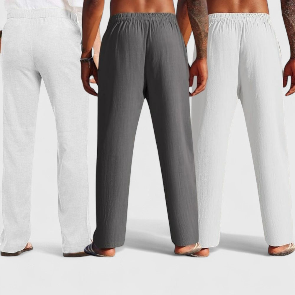 Premium Loose Fit Men Pant - White-Dark Gray and Light Gray - Pack Of 3