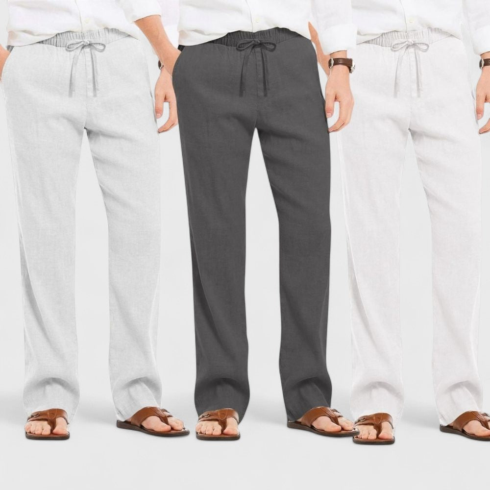 Premium Loose Fit Men Pant - White-Dark Gray and Light Gray - Pack Of 3