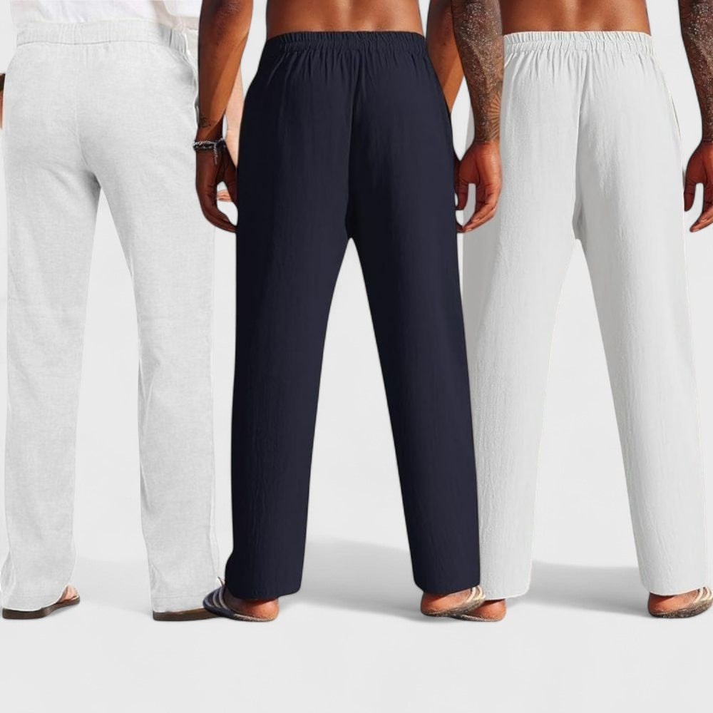 Premium Loose Fit Men Pant - White-Navy Blue and Light Gray - Pack Of 3