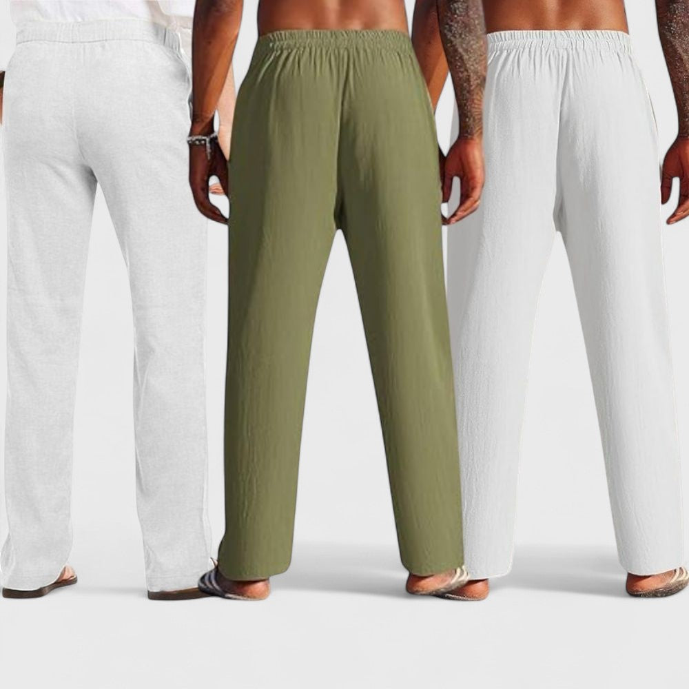 Premium Loose Fit Men Pant - White-Olive Green and Light Gray - Pack Of 3