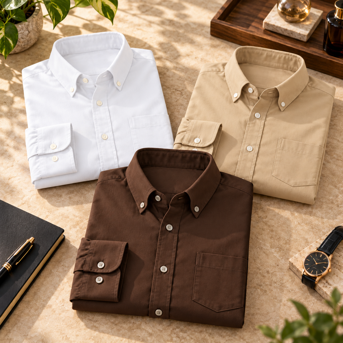 3 Pack Premium Solid Shirts for Men ( S10 )