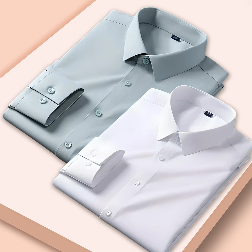 Pack of 2 Premium Cotton Shirt for Man (Pista and White)