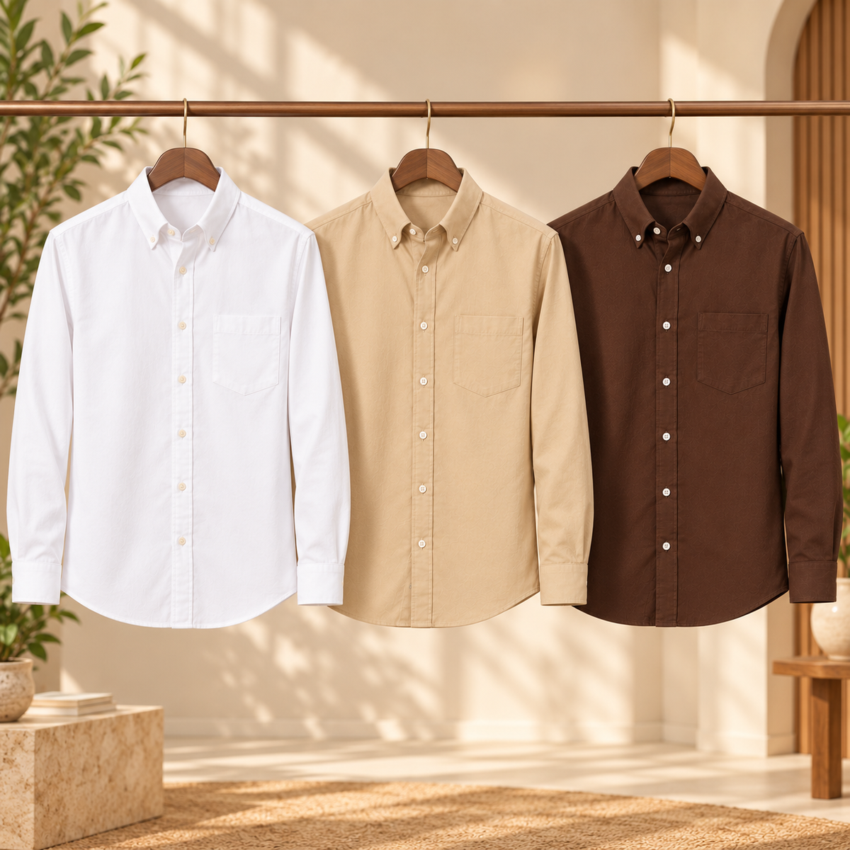 3 Pack Premium Solid Shirts for Men ( S10 )